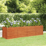 vidaXL Letto Rialzato da Giardino Ruggine 320x80x77 cm Acciaio Corten