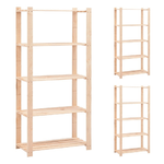 vidaXL Scaffali a 5 Livelli 3 pz 80x38x170 cm Massello Pino 250 kg