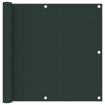 vidaXL Paravento da Balcone Verde Scuro 90x600 cm Tessuto Oxford