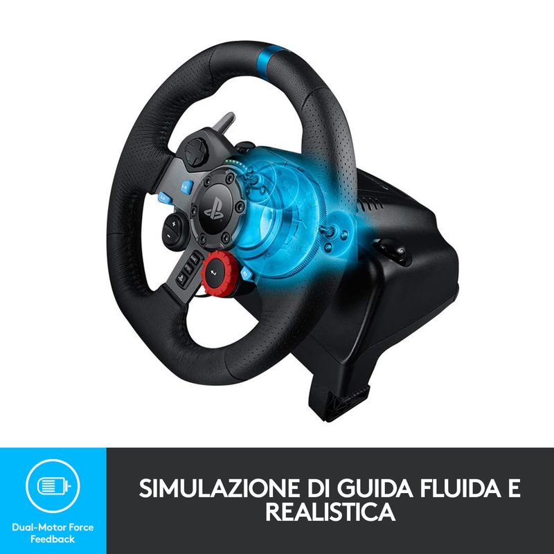 Logitech-G29-Sterzo---Pedali-PC-PlayStation-4-Playstation-3-Nero