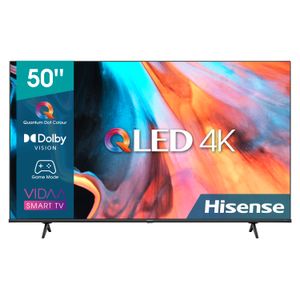 Hisense TV QLED Ultra HD 4K 50” 50E77HQ Smart TV, Wifi, HDR Dolby Vision, Quantum Dot Colour, Retroilluminazione DLED