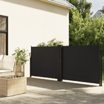 vidaXL Tenda da Sole Laterale Retrattile Nera 120x600 cm