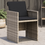 vidaXL Sedie da Giardino con Cuscini 4 pz Grigio Chiaro in Polyrattan