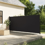 vidaXL Tenda da Sole Laterale Retrattile Nera 180x500 cm