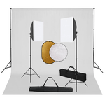 vidaXL Kit per Studio Fotografico con Set Luci, Fondale e Riflettore