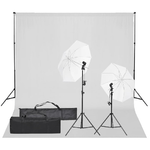 vidaXL Kit per Studio Fotografico con Set di Luci e Fondale