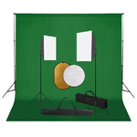 vidaXL Kit per Studio Fotografico con Set Luci, Fondale e Riflettore