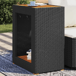 vidaXL Tavolino da Giardino Piano Legno Nero 60x40x75 cm Polyrattan