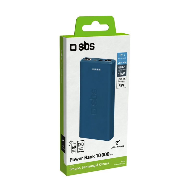 SBS-TTBB10000FASTA-batteria-portatile-Polimeri-di-litio--LiPo--10000-mAh-Ciano