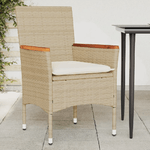 vidaXL Sedie da Giardino con Cuscini 2 pz Beige in Polyrattan