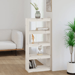 vidaXL Libreria/Divisorio Bianco 60x30x135,5 cm Legno Massello di Pino