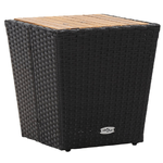 vidaXL Tavolino Nero 41,5x41,5x43 cm in Polyrattan e Legno di Acacia