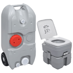 vidaXL Set Toilette da Campeggio Portatile e Tanica d'Acqua