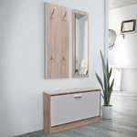 vidaXL Scarpiera in Legno Set 3 in 1 Rovere e Bianco