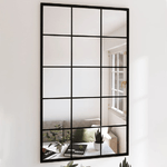 VidaXL Specchio da Parete Nero 100x60 cm Metallo