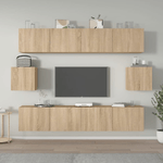 Set di Mobili Porta TV 6 pz Rovere Sonoma in Legno Ingegnerizzato