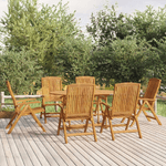 Sedie da Giardino Reclinabili 6 pz in Legno Massello di Teak