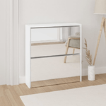 vidaXL Scarpiera con Specchio a 2 Livelli Bianco lucido 63x17x67 cm