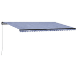 vidaXL Tenda da Sole Retrattile Manuale 600x300 cm Blu e Bianca