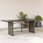 vidaXL Tavolo da Giardino Piano in Vetro Grigio 190x80x74cm Polyrattan