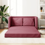 Divano Letto da Terra 2 in 1 Rosso Vino 112x174x55cm Tessuto