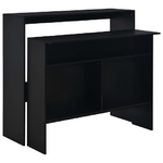 vidaXL Tavolo da Bar con 2 Piani d'Appoggio Nero 130x40x120 cm