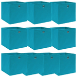 Scatole Portaoggetti 10pz Azzurre 32x32x32 cm Tessuto