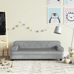 vidaXL Divano per Bambini Grigio Chiaro 90x53x30 cm in Velluto