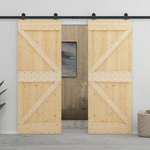 vidaXL Porta Scorrevole con Set Hardware 80x210 cm in Legno di Pino