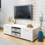 vidaXL Mobile TV Bianco Laccato Lucido 120x40,3x34,7 cm