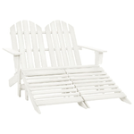 vidaXL Sedia 2 Posti Adirondack con Ottomana in Abete Massello Bianco