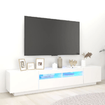 vidaXL Mobile Porta TV con Luci LED Bianco 200x35x40 cm