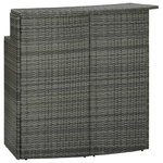 vidaXL Tavolo da Bar per Esterni Grigio 120x55x110 cm in Polyrattan