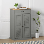 vidaXL Scarpiera VIGO 60x35x96 cm in Legno Massello di Pino Grigio