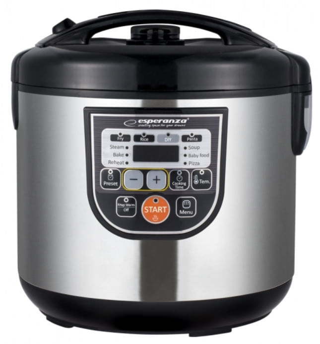 Esperanza EKG011 apparecchio multi-cottura 5 L 860 W Nero, Acciaio inox