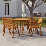 vidaXL Tavolo da Giardino Ø 110 cm Legno Massello di Acacia