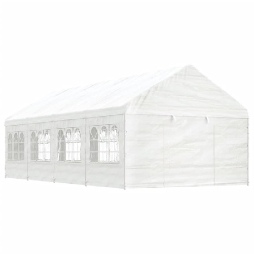 vidaXL Gazebo con Tetto Bianco 8,92x4,08x3,22 m in Polietilene