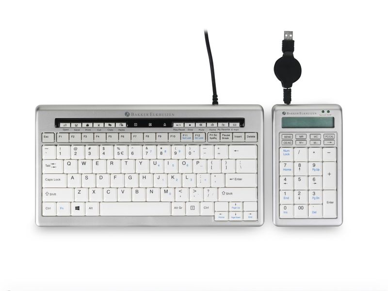 BakkerElkhuizen-S-board-840-Numeric-tastierino-numerico-PC-USB-Grigio-chiaro-Bianco