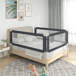 vidaXL Sponda Letto Sicurezza Bambini Grigio Scuro 150x25 cm Tessuto