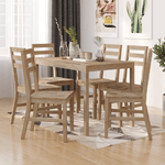 Set da Pranzo 7 pz in Legno Massello di Acacia