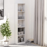 vidaXL Libreria a 5 Ripiani Bianco Lucido 40x24x175 cm in Truciolato