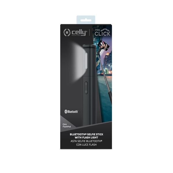 Celly-CLICKFLASHPODBK-bastone-per-selfie-Smartphone-Nero