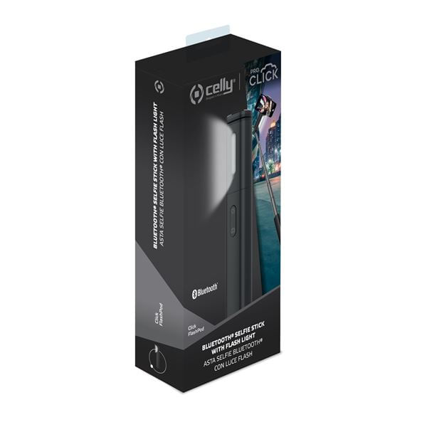 Celly-CLICKFLASHPODBK-bastone-per-selfie-Smartphone-Nero