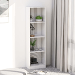 vidaXL Libreria a 4 Ripiani Bianco Lucido 40x24x142 cm in Truciolato