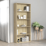 vidaXL Libreria a 5 Ripiani in Rovere Sonoma 80x30x189cm Truciolato