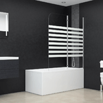 vidaXL Cabina da Bagno 120x140 cm in Vetro Temperato a Righe