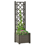 vidaXL Fioriera da Giardino con Graticcio 43x43x142 cm PP Antracite