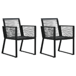 Sedie da Giardino 2 pz Nere in Rattan PVC