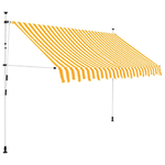 Tenda da Sole Retrattile Manuale 250cm Strisce Arancione Bianco