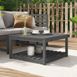 vidaXL Tavolo da Giardino Grigio 82,5x82,5x45 cm Legno Massello Pino